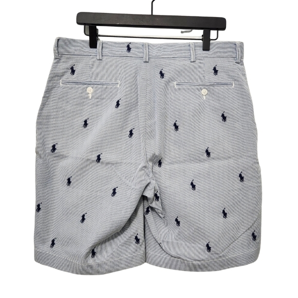 POLO by Ralph Lauren Men's 9 inch Classic Fit Blue Striped Shorts - Picture 4 of 6